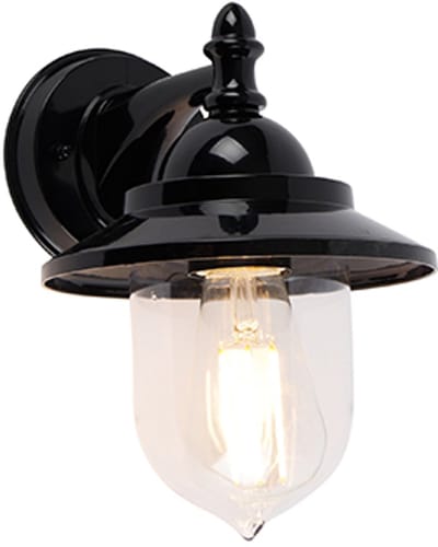 QAZQA oxford - Moderne Wandlamp voor buiten - 1 lichts - Ø 15.1 cm - Zwart - Buitenverlichting