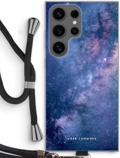 Case Company® - Hoesje met koord geschikt voor Samsung Galaxy S24 Ultra hoesje met Koord - Nebula - Telefoonhoesje met Zwart Koord - Bescherming aan alle Kanten en Over de Schermrand