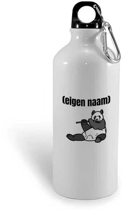 Hacebo® - panda en bamboe met eigen naam waterfles - Panda - panda liefhebbers - iemand die houdt van panda's - verjaardag - cadeau - kado - water fles - 400ML