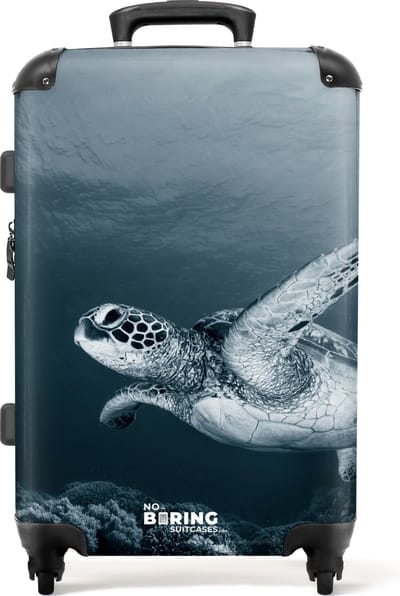 NoBoringSuitcases.com - Grote koffer - Reiskoffer schildpad met 4 wielen - Trolley op wieltjes 72 liter - Rolkoffer groot lichtgewicht - Ruimbagage valies 20kg - Valiezen voor volwassenen - Reisbagage & reisaccessoires middelmaat - Bagagekoffer XL