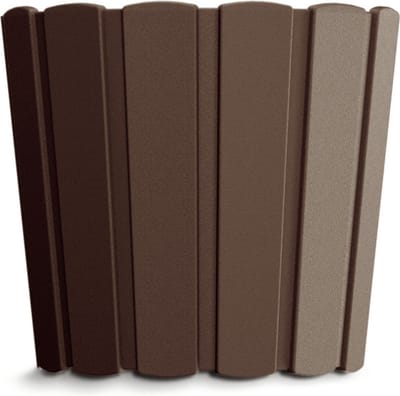 Wood-look plantenpot/bloempot kunststof dia 14.5 cm/hoogte 13 cm houtbruin voor binnen/buiten