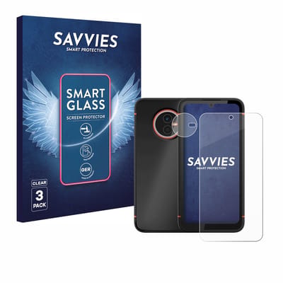 3 Stuks Savvies Screenprotector - geschikt voor Gigaset GX4 / GX4 Pro (Voor+Camera) - beschermfolie glas transparant