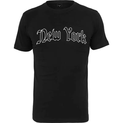 Mister Tee - New York Wording Heren T-shirt - XS - Zwart