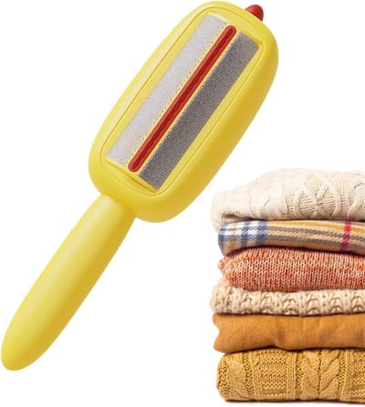 Draagbare Pluisroller - Herbruikbaar Gereedschap - Kleding Reinigen - Wasbare Siliconen Kop - 225 cm Lengte - Geel