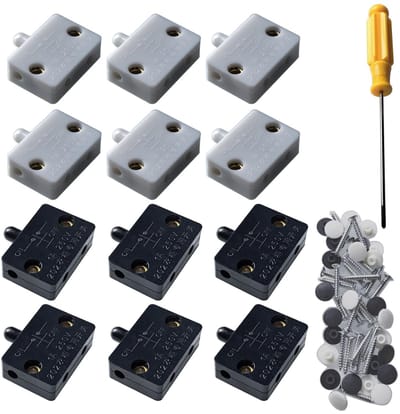Dailygoods - Klikschakelaar Deurcontact 12 Stuks Wit en Zwart