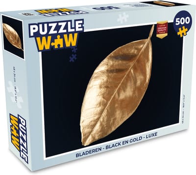 Puzzel Bladeren - Black en gold - Luxe - Natuur - Planten - Legpuzzel - Puzzel 500 stukjes