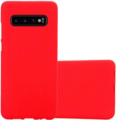 Cadorabo Hoesje geschikt voor Samsung Galaxy S10 4G in FROST ROOD - Beschermhoes gemaakt van flexibel TPU silicone Case Cover