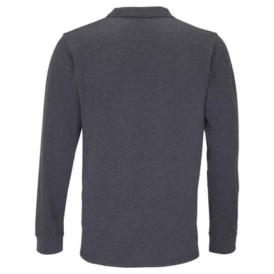 SOLS Unisex Adult Planet Poloshirt met lange mouwen (Houtskoolmelange)