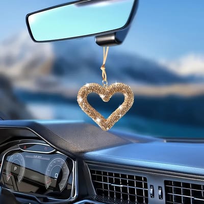 Kristal Strass Hol Hart Auto Hanger | Elegante Dashboard Hanger | Perfect Cadeau voor Familie en Vrienden