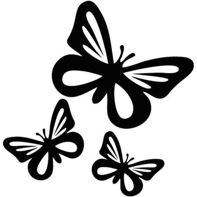 Autosticker Grappige Vlindersticker Brandstoftankdeksel Sticker Auto Ruit Decoratie Achterbumper Sticker 13*12cm zwart
