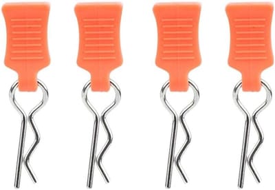 RC Body Clips Curved Springy R Pins Set voor 1/8, 1/10 en 1/12 Modellen - Inclusief Montagebeugel en Accessoires in Oranje, Geschikt voor RC Auto's en Modelbouw