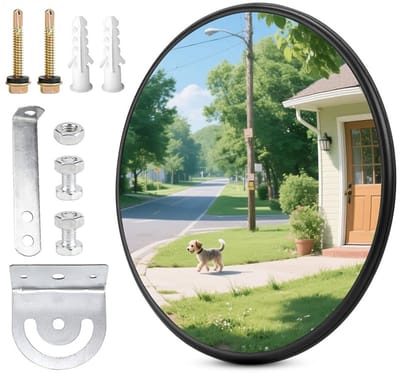 Convex verkeersspiegel 30 cm - Verstelbare parabolische spiegel voor uitritten, garages, opritten en opslagruimtes