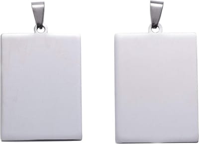 Lege Stempel Hangers - Graveer Tags - Sieraden Maken - Spiegelglad Oppervlak - 41.5x28mm - Roestvrij Staal