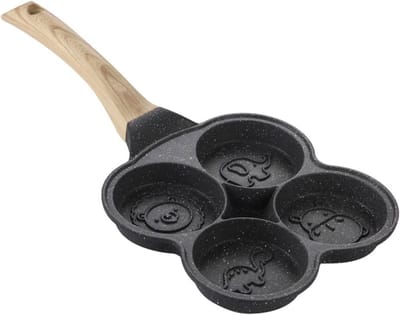 Pannenkoekenpan - Omeletpan Koekenpan - Ontbijt Maken - 4-Kops Bakplaat - N.v.t. - Zwart