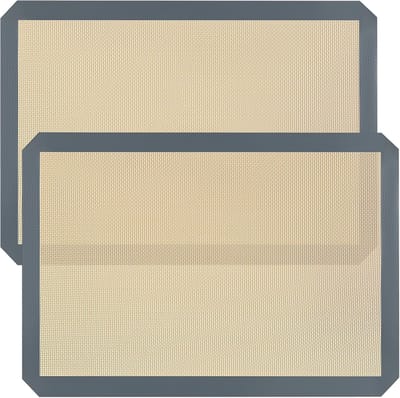 Siliconen bakmat - siliconen bakplaten voor het bakken - herbruikbare bakmat - 16,5" x 11,6", donkergrijze ovenbakplaat voor het maken van koekjes/ macarons/ brood - 2 Stuks - Grijs