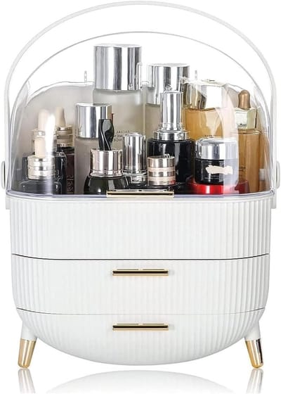 Make-up Organizer en Opbergdoos voor Cosmetica met Transparante Deksel, Stofdicht en Geschikt voor Badkamer en Slaapkamer, Perfect voor Make-up en Accessoires