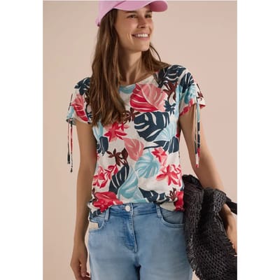 Shirt met rimpels en print