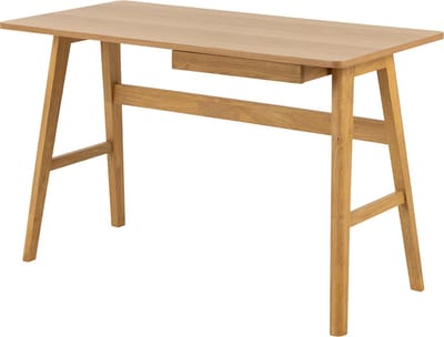 Lisomme Lisanna Bureau Naturel - Hout - Eikenfineer - Met Lade - Bureau met Opbergruimte - 120 x 60 x 75 cm