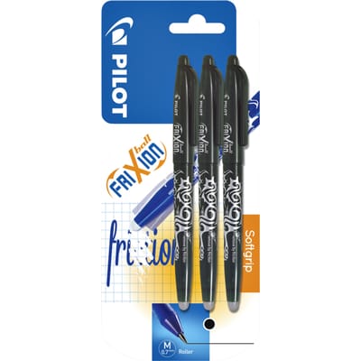 Pilot - Rollerball pen uitgumbaar 0.7mm - zwart - per 3 verpakt
