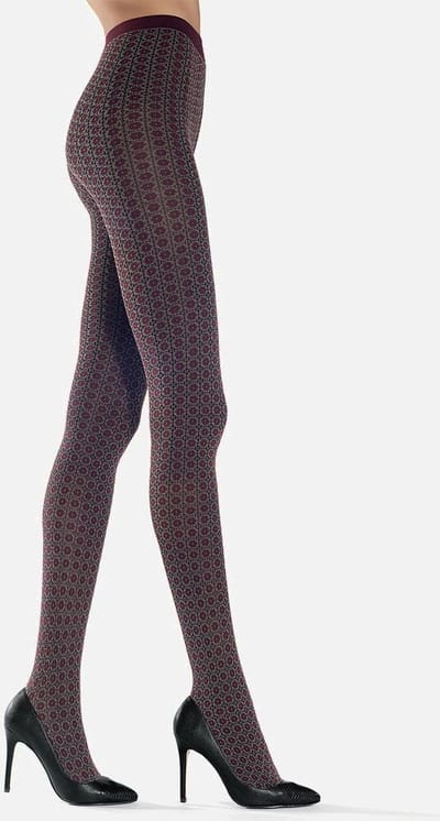 Oroblu Aida 80 den geometric panty maat S blue/ocean