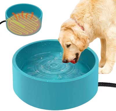 longziming -Hondenbak - Verwarmde Hondenbak- Honden drinkbak - PP - Vuurvast Materiaal - Verwarming Van Waterbak Voorkomt Bevriezing Tot En Zorgt Voor Constant Vers Water - 1 Stuk - Tuin/Extern - Blauw