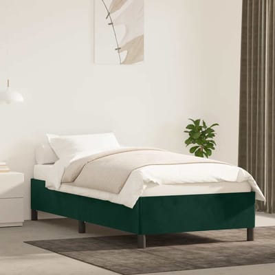 vidaXL - Bedframe - zonder - matras - 80x200 - cm - fluweel - donkergroen