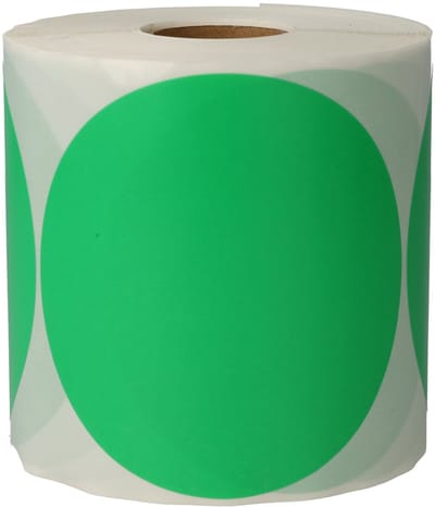 500 Etiketten Stickers Rond Groen 80 mm op Rol Gekleurd - Sluitzegels Markeringspunten Blanco Labels - Dappaz