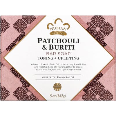 Nubian Heritage, Patchouli & Buriti Soap Bar, 5 oz (141 g) black