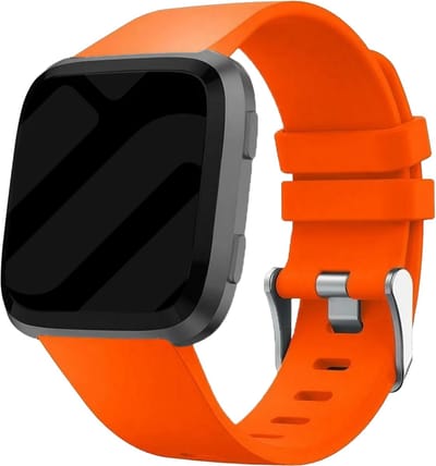 Siliconen Smartwatch bandje - Geschikt voor Fitbit Versa / Versa 2 silicone band - oranje - Strap-it Horlogeband / Polsband / Armband - Maat: Maat S