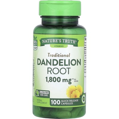 Nature'S Truth, Vitaminen, Paardenbloemwortel, 1.800Mg, 100 Snel Oplossende Capsules (900 mg per capsule)