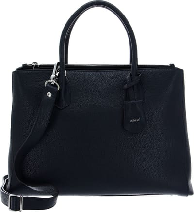 abro Leren Business tas Schoudertas met laptopvak Leather Adria Businessshopper Busy Navy Blauw