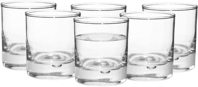 5Five dringlazen / waterglazen Biaritz - 6x stuks - 300 ml - transparant - brede basis - vaatwasser geschikt