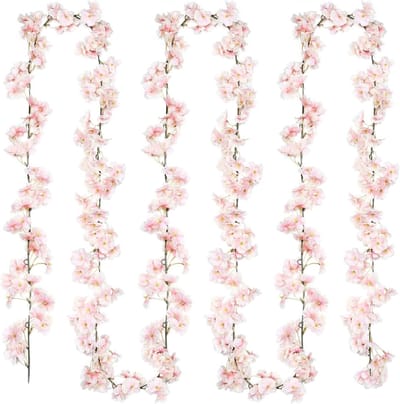 Kunstbloemen Slinger - Decoratieve Rank - Ruimtes Aankleden - Natuurlijke Uitstraling - 180 cm Lang - Roze