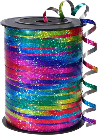 Daity 500 meter regenboogkleurig krullint - ballonlint/ballontouw - glanzend metallic krullint - geschikt voor het inpakken van cadeaus - bruiloften - verjaardagsdecoraties - babyborrels - Kerstmis en andere gelegenheden.