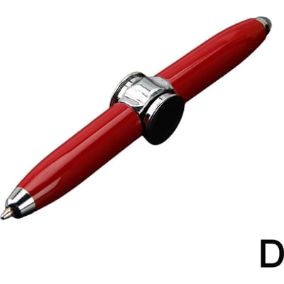 Stylo LED Multifonction Créatif Décompression Gyro Stylo à Bille Métal Mode Fournitures de Bureau Scolaires Stylos d'Écriture rouge