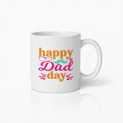 Happy Dad Day Mok 330ml – Vrolijke Koffiebeker Cadeau voor Vaderdag, Papa Waardering & Speciale Momenten