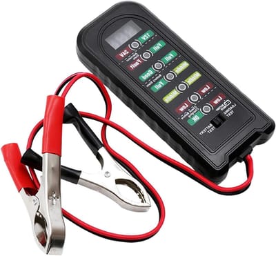 Batterij Tester - Fout Detector - Voertuig Onderhoud - LED Indicatie - 12.8 cm - Zwart
