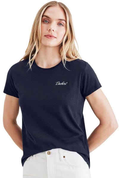 Dockers Graphic Slim T-shirt Met Korte Mouwen Blauw L Vrouw