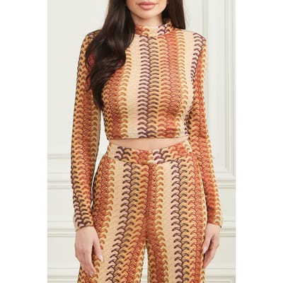 GUESS Marciano By  Autumn Fearne Top Rust Brown Multi Taglia: XXS | Magliette intime Outlet | Donna | Marrone