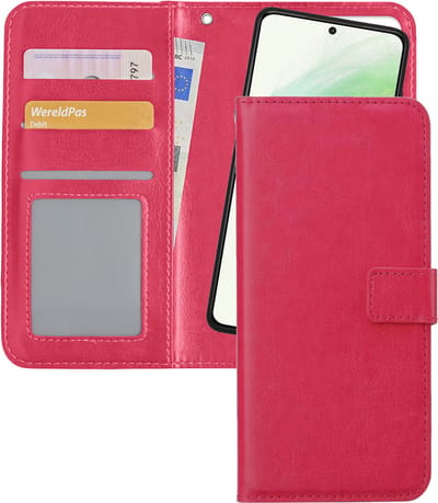 Hoesje - 2 in 1 - Geschikt voor Samsung Galaxy S21 Ultra - Met Uitneembare Hard Cover - Bookcase - Wallet Case - Met Pasjeshouder - Book Case - Uitneembaar - Pashouder - Kunstleer - Telefoonhoesjes - Donkerroze