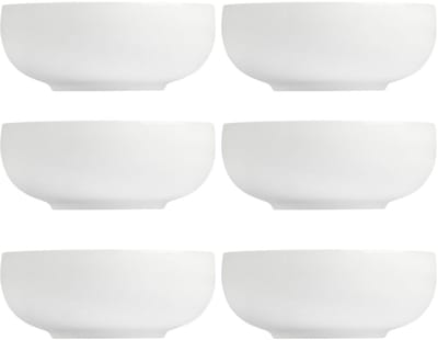 Vessia Kommetjes / serveer schaaltjes Poitiers - 6x - porselein - 18 x 7 cm - wit - Stapelbaar - 1200 ml - soepkommen - schalen - keuken