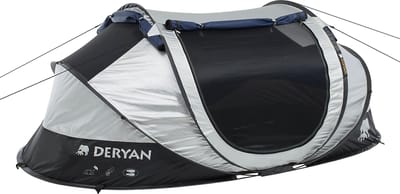 Deryan Cocoon Pop Up Tent - 2000MM - UV 50+ - 2 pers. - Zilver/Zwart