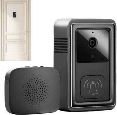 Deurbel met camera - Draadloos systeem - Huisbeveiliging - High Definition - 97 x 29 x 146 cm - Zwart