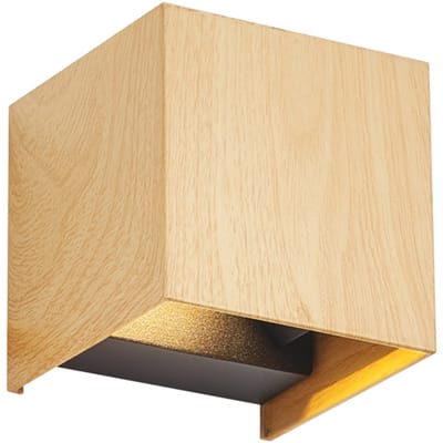 QAZQA edwin - Scandinavisch LED Wandlamp Up Down voor buiten - 2 lichts - L 10 cm - Bruin - Buitenverlichting