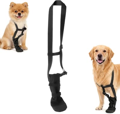 Honden Schoenen voor Buiten, Waterdichte Pootbescherming, Verstelbare en Antislip Hondenlaarzen met 51 cm Bevestigingsriem, Ideaal voor Pootblessures en Activiteiten