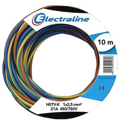 Kabel H07V-K, 1x2.5 mm, 10 m voor Algemene Toepassingen