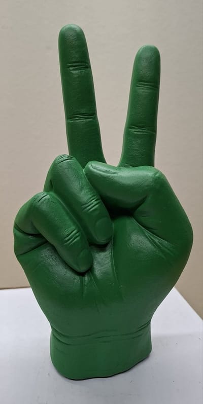 Hand Peace Beelden - 8 kleuren - Groen - Losse beelden - Polyresin - Polystone - Wonen - Decoratie - Woondecoratie - Merchandise - Mancave