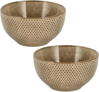 Ramen Kom Set van 2 – Aardewerk Soepkommen Zonder Oor – Schalen – Kommen en Fruitschaal voor Soep, Noodles, Salade, Ontbijt en Snacks – Ø14 cm – Vaatwasser Veilig
