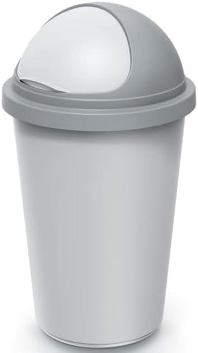 PromoHome Vuilnisbak Keuken 50 Liter Rond Schuifdeksel 100% Gerecyclede Kunststof Afvalemmer Prullenbak Milieuvriendelijk