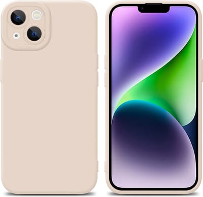 Cadorabo Hoesje geschikt voor Apple iPhone 14 PLUS in FLUID CREAM - Beschermhoes gemaakt van flexibel TPU silicone Cover Fluid Case